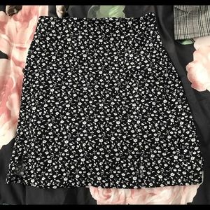 Black and white floral skirt
